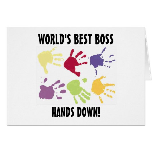 World's best Boss Hands Down Office Card (Front Horizontal)