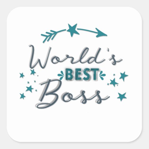 Worlds best boss Mug Square Sticker