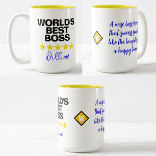 World's Best Boss (Name & Humor) Office Coffee Mug