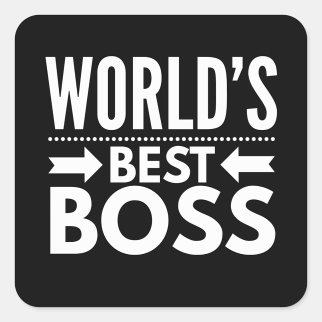 Worlds Best Boss Square Sticker (Front)