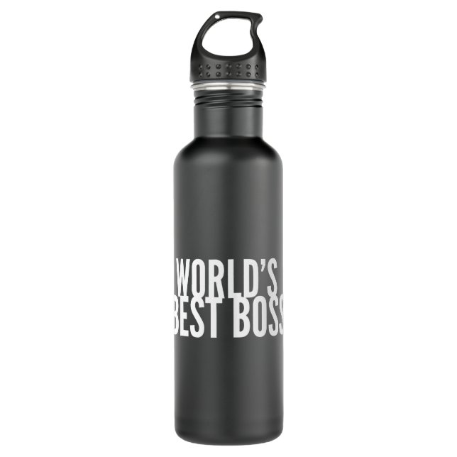 Worlds Best Boss Stainless Steel Water Bottle (Front)