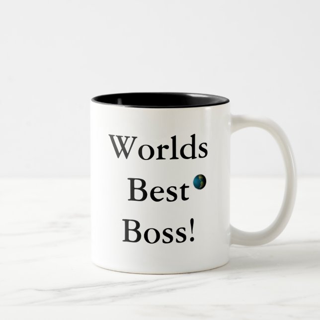 Worlds Best Boss! Two-Tone Coffee Mug (Right)
