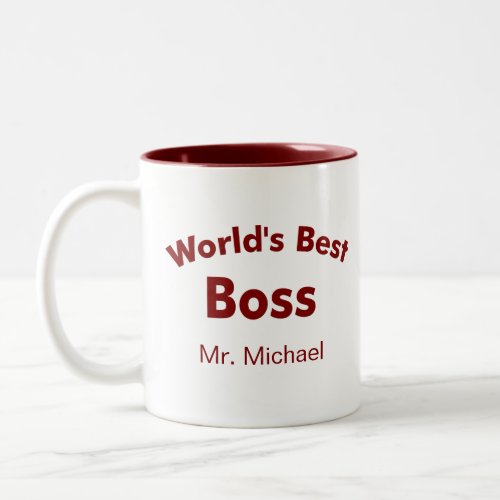 Worlds best boss Two_Tone coffee mug