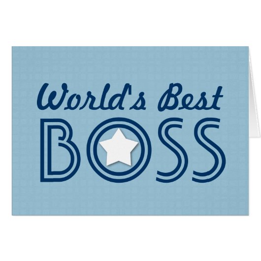 World's Best BOSS White Star Blue Pattern V1C Cards (Front Horizontal)