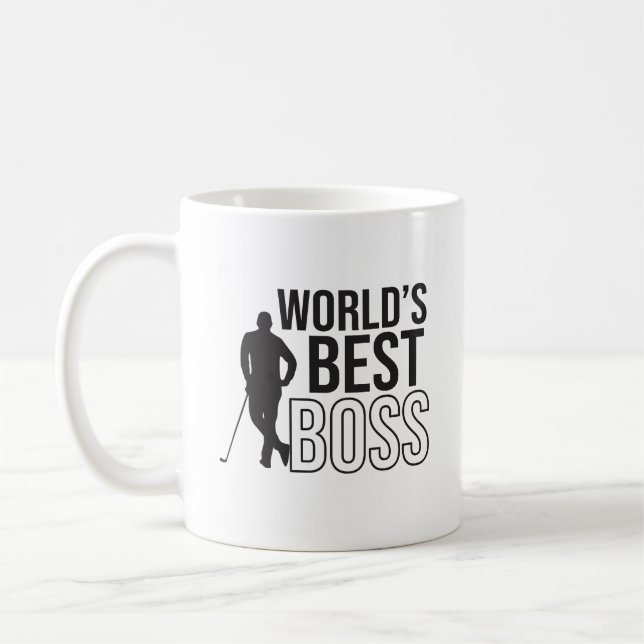 World's best boss with a golf player  coffee mug (Left)
