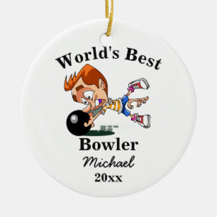 World's Best Bowler Ceramic Ornament