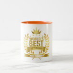 World's Best Boyfriend Fun Gold Two-Tone Coffee Mug<br><div class="desc">The perfect gift for the world's best boyfriend. Personalize the name to create a unique gift. A perfect way to show him how amazing he is every day. Designed by Thisisnotme©</div>