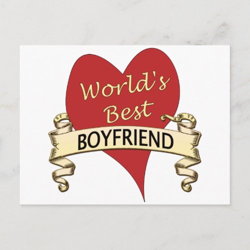 Worlds Best Boyfriend Postcard