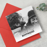 Worlds Best Boyfriend Valentines Day Holiday Card<br><div class="desc">Sending a card for valentines,  birthday or just to say I love you! This simplistic modern design features typography text which reads 'WORLDS BEST BOYFRIEND' and your favorite photo. The editable text font style,  can be changed by clicking on the customize further link after personalizing.</div>
