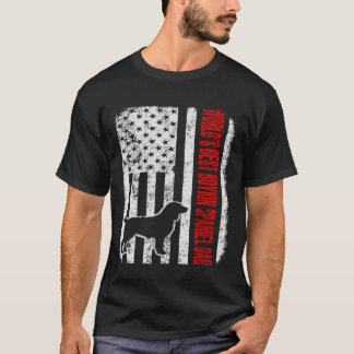 Worlds Best Boykin Spaniel Dad American Flag T-Shirt