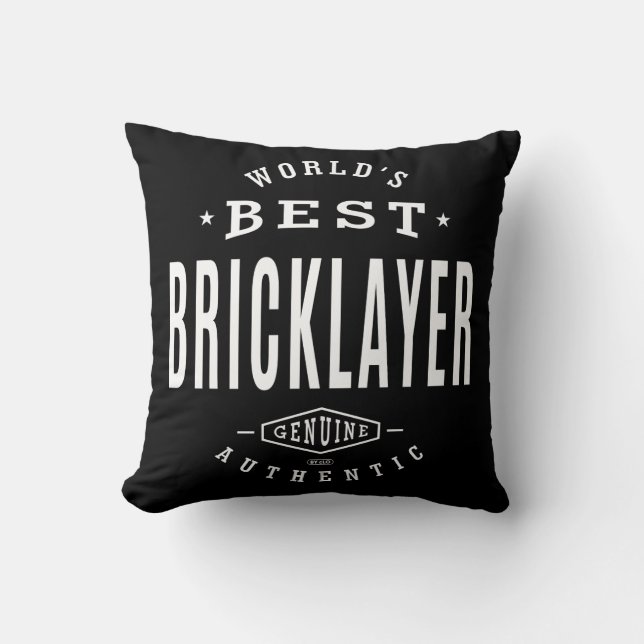 World's Best Bricklayer Throw Pillow (Front)