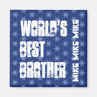 World's Best BROTHER Custom Name Blue Stars Magnet