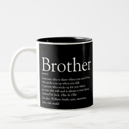 Worlds Best Brother Definition Fun Black Two_Tone Coffee Mug