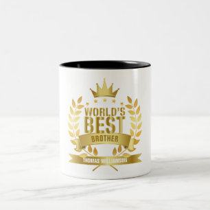 World's Best Brother Fun Gold Two-Tone Coffee Mug