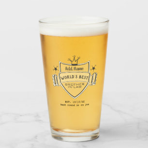World's Best BROTHER-IN-LAW Custom Beer PINT GLASS