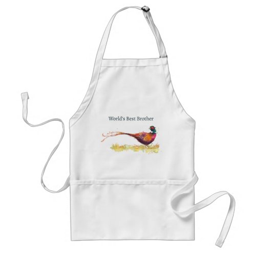 Worlds Best Brother Ring Necked Pheasant Bird  Adult Apron