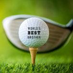 World's Best Brother Sports Lettering Golf Balls<br><div class="desc">A fun unique gift for the world's best golf loving brother! "World's Best Brother" is written in modern black typography. "Best" is written in sports type lettering.</div>