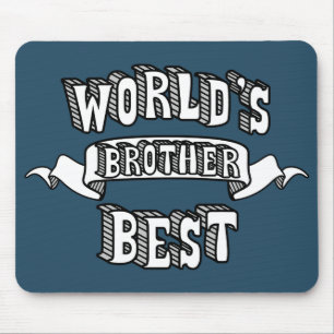 World's Best Brother Typography Text Mousepad