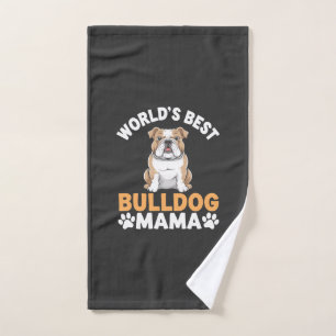 World's Best Bulldog Mama Hand Towel