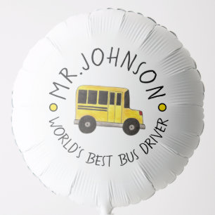 World's Best Bus Driver Big Yellow School Bus Balloon