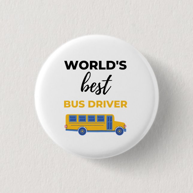 World's Best Bus Driver bl Button (Front)