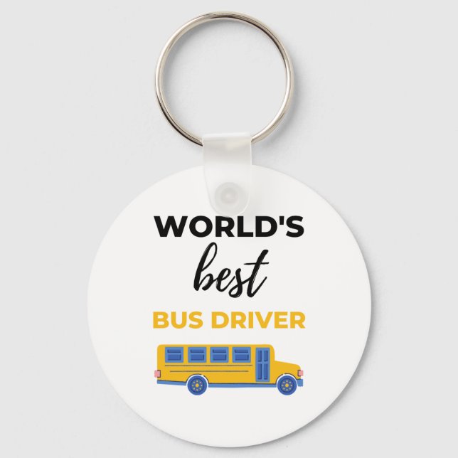 World's Best Bus Driver bl Keychain (Front)
