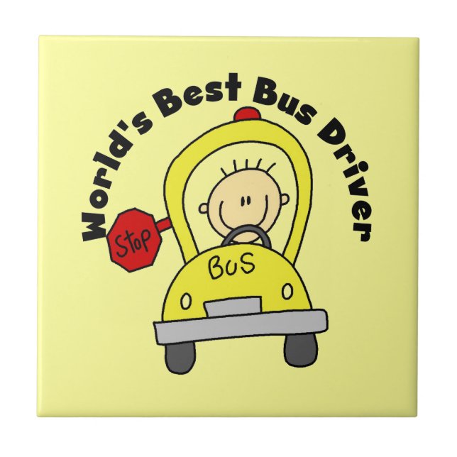 World's Best Bus Driver Ceramic Tile (Front)