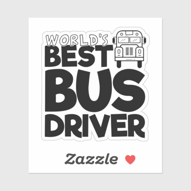 World's best bus driver face word art Sticker  (Sheet)