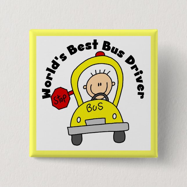 World's Best Bus Driver Pinback Button (Front)