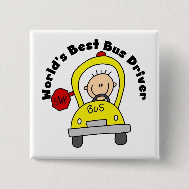 World's Best Bus Driver Pinback Button (Front)