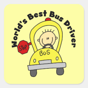 World's Best Bus Driver Square Sticker