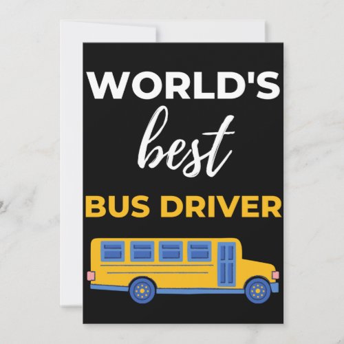 Worlds Best Bus Driver Thank You Card