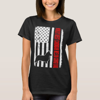Worlds Best Cardigan Welsh Corgi Dad American Flag T-Shirt