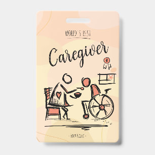 World's Best Caregiver & Person in Wheelchair Badge