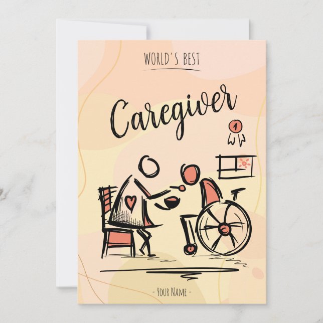 World's Best Caregiver & Person in Wheelchair Invitation (Front)