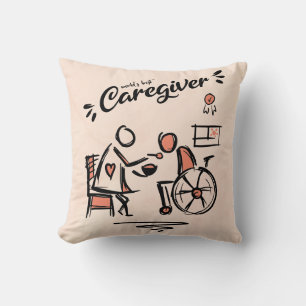 World's best Caregiver & Person in Wheelchair Throw Pillow