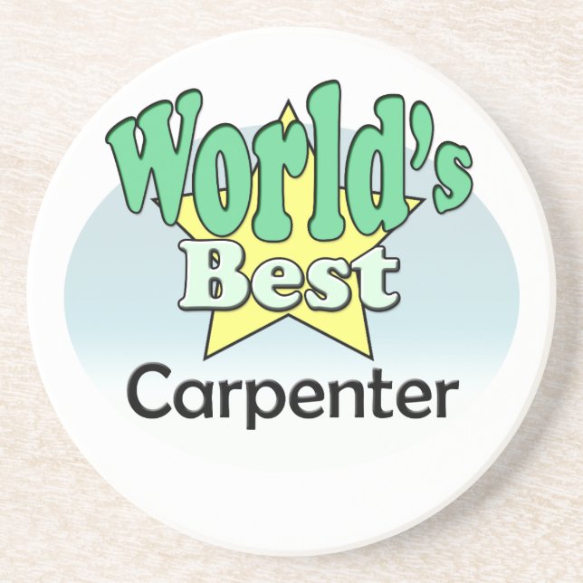World's best Carpenter Drink Coaster (Front)