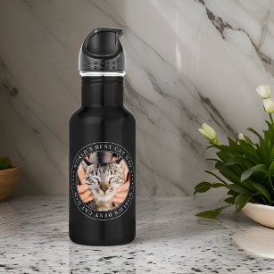 World's Best Cat Dad Classic Simple Photo Stainless Steel Water Bottle