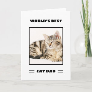 World's Best Cat Dad Custom Photo Personalized Card