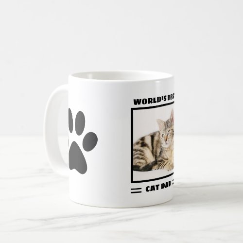 Worlds Best Cat Dad Custom Photo Personalized Coffee Mug