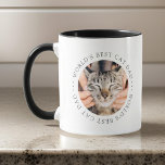 World's Best Cat Dad Elegant Simple Custom Photo Mug<br><div class="desc">This simple and classic design is composed of serif typography and add a custom photo.</div>