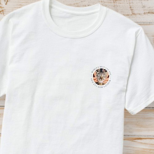 Worlds Best Cat Dad Elegant Simple Custom Photo T_Shirt