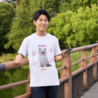 World's Best Cat Dad Elegant Simple Photo  T-Shirt