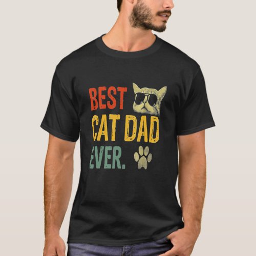 Worlds Best Cat Dad Ever Vintage  T_Shirt