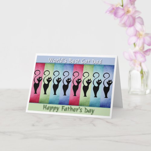Worlds Best Cat Dad Fathers Day Card