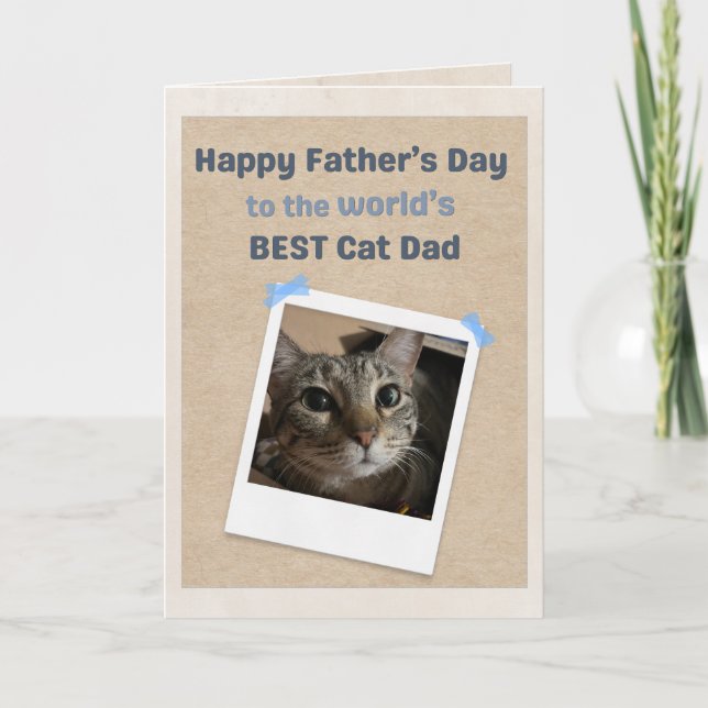 World's Best Cat Dad Father's Day Card (Thanks) (Front)