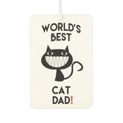 World&#39;s Best Cat Dad | Fun Cat Cartoon Air Freshener