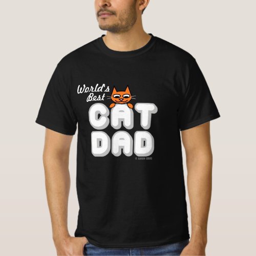 Worlds Best Cat Dad Mens Cat Lover T_Shirt