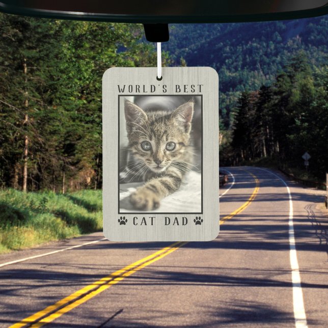 World's Best Cat Dad Paw Prints Pet Photo Frame Air Freshener (World's Best Cat Dad Paw Prints Pet Photo Frame Air Freshener)