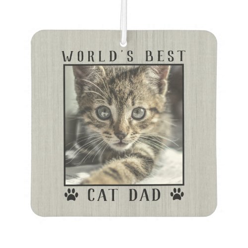 Worlds Best Cat Dad Paw Prints Pet Photo Frame Air Freshener